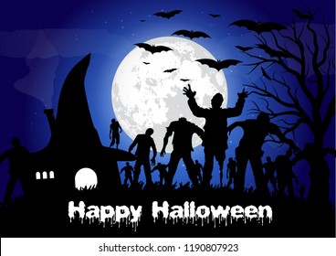 Happy helloween. Vector illustration.