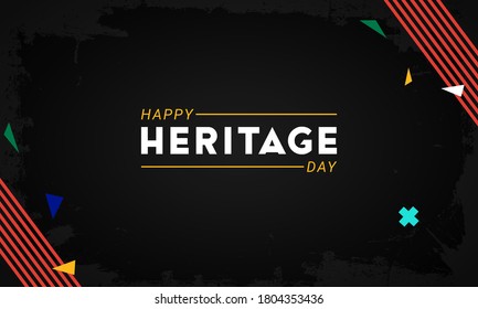 Happy Heritage Day - 24 September - horizontal banner template with the South African flag colors decorative elements on dark background. Celebrating African culture,