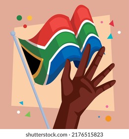 happy heritage day hand with flag