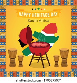 Happy heritage day south africa illustration