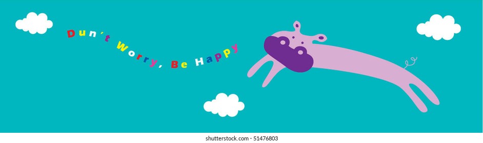 happy hippo bookmark