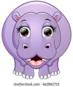 Happy hippo cartoon