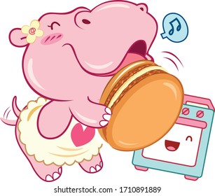 Happy Hippo Love to Cooking