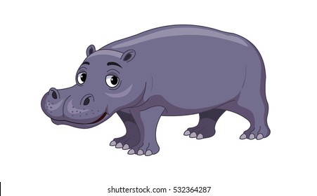 Happy Hippopotamus - Cartoon Vector Image