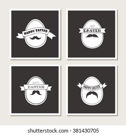 Happy Hipster Easter - set of stylish eggs cards or invitations