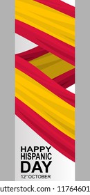 Happy Hispanic day Vector Illustration. Suitable for greeting card, poster and banner.