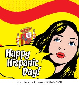 Happy Hispanic Day. Vector Illustration