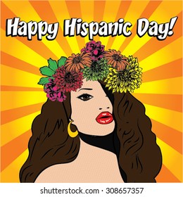 Happy Hispanic Day. Vector Illustration