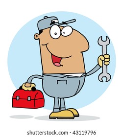 Happy Hispanic Mechanic Guy