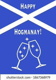 Happy Hogmanay New Year Scottish Flag Greetings 