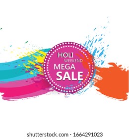 Happy holi abstract colorful background illustration.
