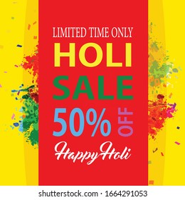 Happy holi abstract colorful background illustration.