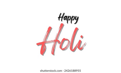 Happy Holi amazing and modern text design. calligraphy isolated on white background. Indian festival of colors theme. Vector illustration for card, poster.