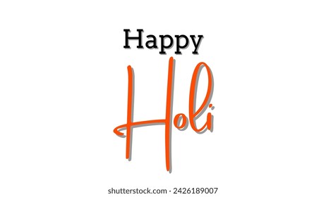 Happy Holi amazing and modern text design. calligraphy isolated on white background. Indian festival of colors theme. Vector illustration for card, poster.