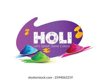 Happy Holi background card design for color festival of India celebration