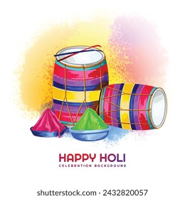 	
Happy holi background with colorful splash background