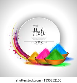 Happy Holi background, colorful vector illustration. - Vector