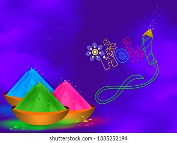 Happy Holi background, colorful vector illustration. - Vector