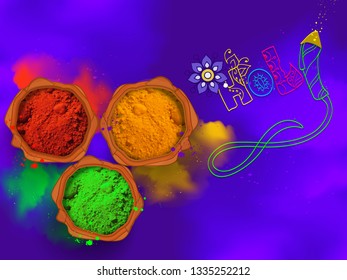 Happy Holi background, colorful vector illustration. - Vector