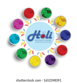 Happy Holi Background for Festival of Colors celebration vector elements for card,greeting,poster design