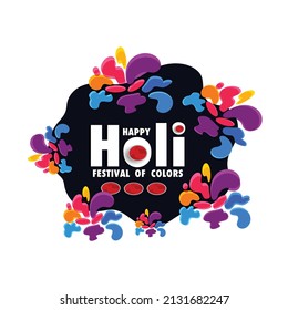 Happy Holi Background for Festival of Colors celebration vector elements for card,greeting,poster design