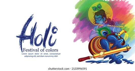 Happy Holi Background for Festival of Colors celebration vector elements for card,greeting,poster design