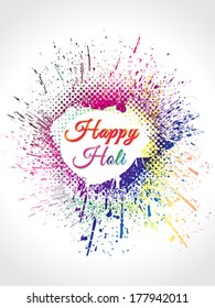 happy holi Background with grunge vector illustration 