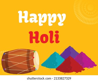 Happy Holi Background Vector Design
