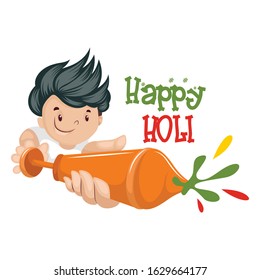 Happy Holi Background. Vector llustration IsoIated On White Background
