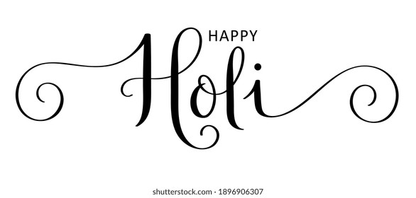 HAPPY HOLI schwarz Vektorgrafik-Banner mit Spiral-Swaps