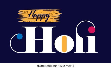 Happy holi calligraphy letter vector design
