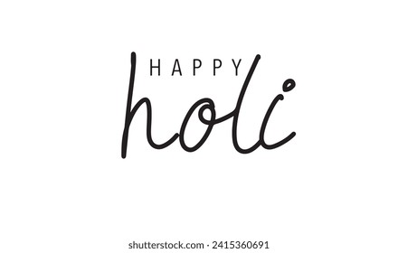 Happy holi calligraphy written hand text font black dark colour india celebration festival hinduism spring religion culture dhulandi happy holi dust yellow muti rangpanchmi gulal india country vector 