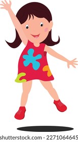 happy Holi. Cartoon Young girl Playing Holi vector illustration design