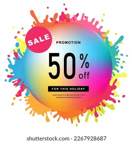 Happy Holi celebration banner. background design for Indian Festival of Colors, social media, website banners, poster for sale and promotion template. vector illustration.