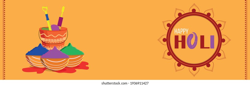 	
Happy holi celebration banner or header