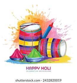 	
Happy holi celebration colorful greeting card background