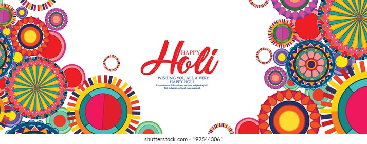 Happy Holi celebration with Creative Flyer, Banner or Pamphlet design for Indian Festival of Colours, background