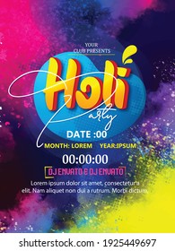 Happy Holi celebration with Creative Flyer, Banner or Pamphlet design for Indian Festival of Colours, background