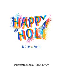 Happy Holi celebration, creative flyer, banner, template design for Indian festival of colours, vector illustration.