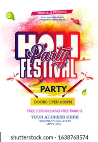 Happy Holi celebration design, party flyer, banner