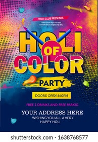 Happy Holi celebration design, party flyer, banner