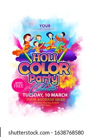 Happy Holi celebration design, party flyer, banner