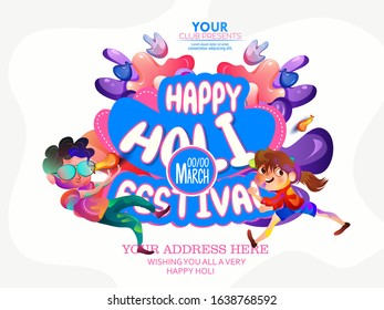 Happy Holi celebration design, party flyer, banner