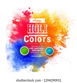 Happy Holi celebration greeting card 
 flyer design