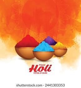 Happy holi celebration greeting card