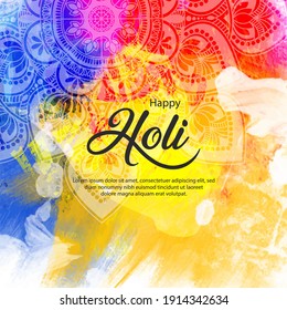 Happy Holi Celebration Poster Or Banner design. Indian Festival Of Holi.