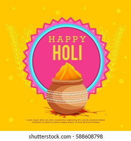 Happy Holi Celebration Poster Or Banner Background.