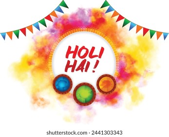 Happy holi celebration wishing greeting card