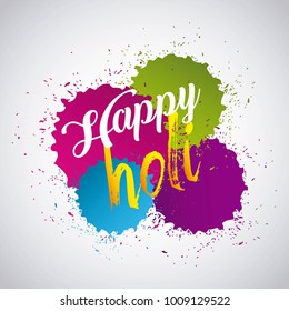 happy holi color gulal powder splashes