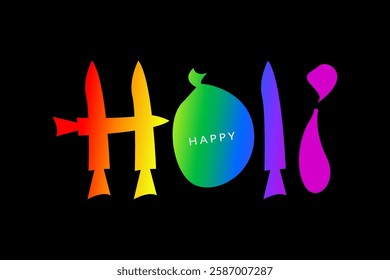 Happy holi colorful background for festival of colors vector design